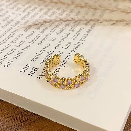 Light‑Luxury Adjustable Enamel Open Ring | Christmas Stacking Gift | Versatile Pattern Decor Ladies Finger Band