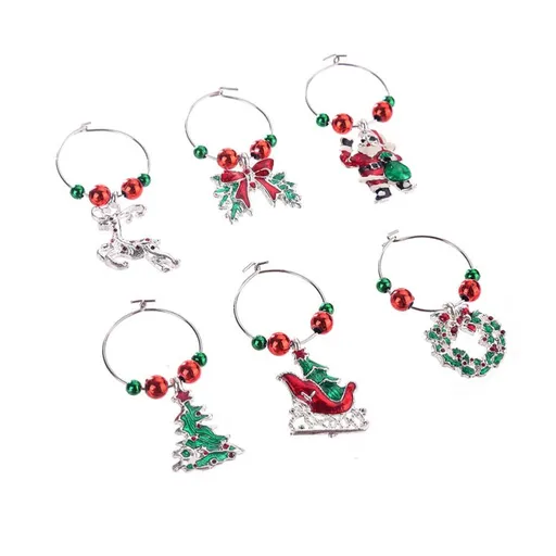 6pcs glass tumblers drinking glasses decor Glass decorations bottle tag glass charms ring decorate decorative circle
