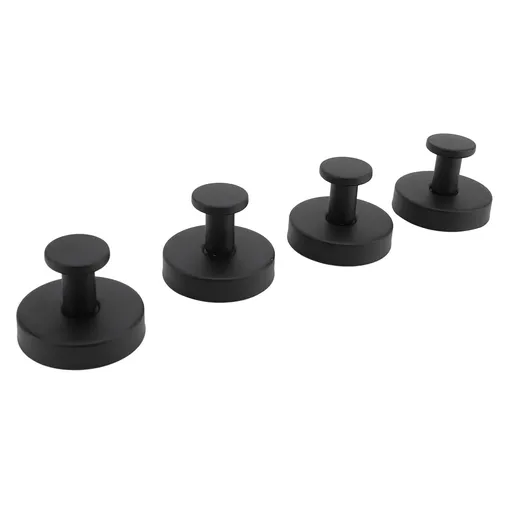 4 Pcs Suction Cup Hooks Stainless Steel Water Resistant Suction Towel Hangers for Bathroom Kitchen Black