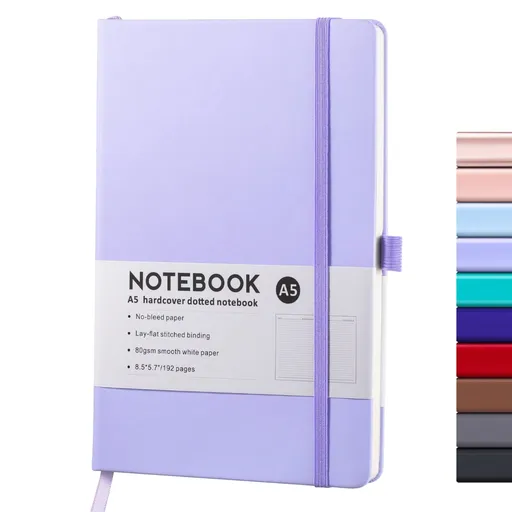 Blank Notebooks Lined Classic Pocket Notebook Journal [ Leather Hard Cover ][ 100 Gsm ] [ Ruled ] Premium Thick Paper with Inner Pocket 3.5 Newyear Arrival! A 1-Purple