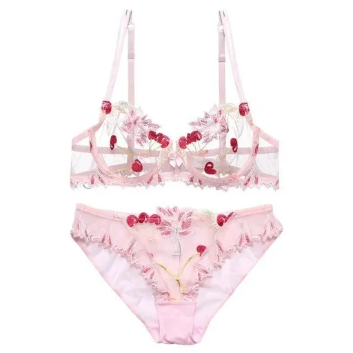 House Of Dasein Little Cherry Lingerie Set Women - Pink - 36C