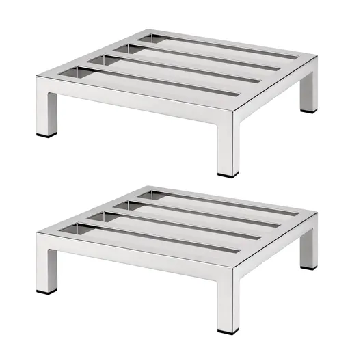 Giantz 35x35cm Dunnage Rack 2-Pack Stainless Steel Kitchen Floor Stand