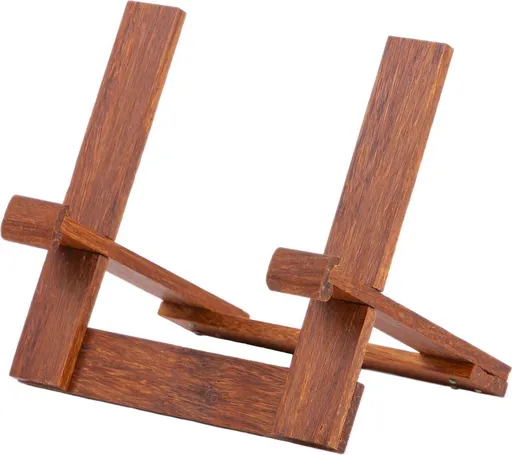 Dark Brown Folding Wooden Book Stand, A5 Cookbook and Tablet Display Holder