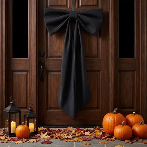 Homellea Large Black Satin Bow, 47.24 Inch Decorative Bow with Long Streamers, Polyester Ribbon Door and Wreath Accent, Oversized Coquette Style Party Decor for Door, Wreath and Chair Back