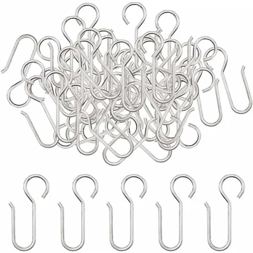 Curtain Clip Hooks, 40 Pieces Curtain Rail Hooks, Heavy Duty Zinc Curtain Hooks, For Door Curtains, Etc. (50X2.5Mm)