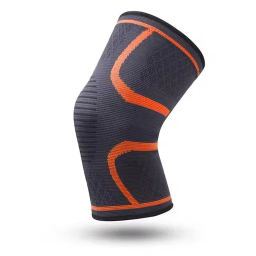 Sports Knee Support Pad Breathable Anti-Slip Compression Knee Sleeve for Running Cycling Gym Fitness Basketball - Orange 3XL