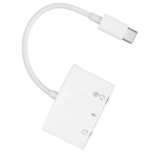 Headphone Splitter 3 in 1 USB to C Transfer Double 3.5mm AUX Audio Headset
