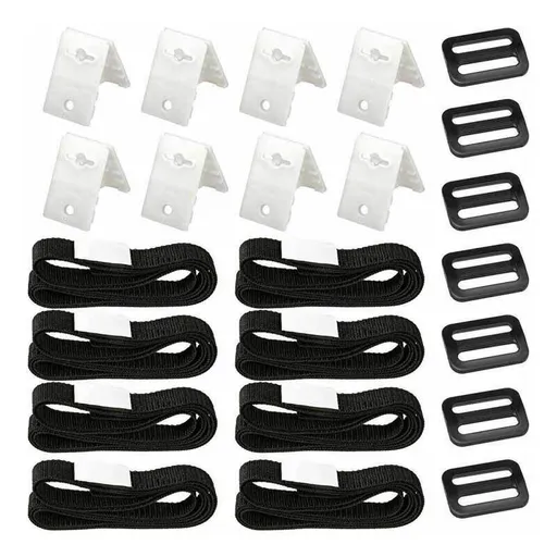 8 Pack Swimming Pool Solar Cover Fixing Kit, Nylon Adhesive Straps Fixing Plates Buckles for Solar Cover Fixing