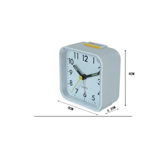 Small Battery Operated Analog Alarm Clock Silent Non Ticking, Ascending Beep Sounds, Snooze,Light Functions, Easy Set(White)