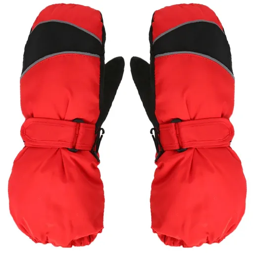 Snow Mittens Waterproof Windproof Winter Ski Gloves Thermal Fleece Red
