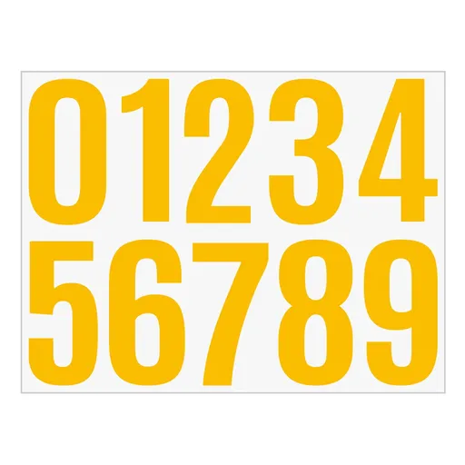 Vinyl Number Stickers, Self Adhesive Weatherproof Digit Decals for Mailbox Car and Home, Yellow, 4 inches