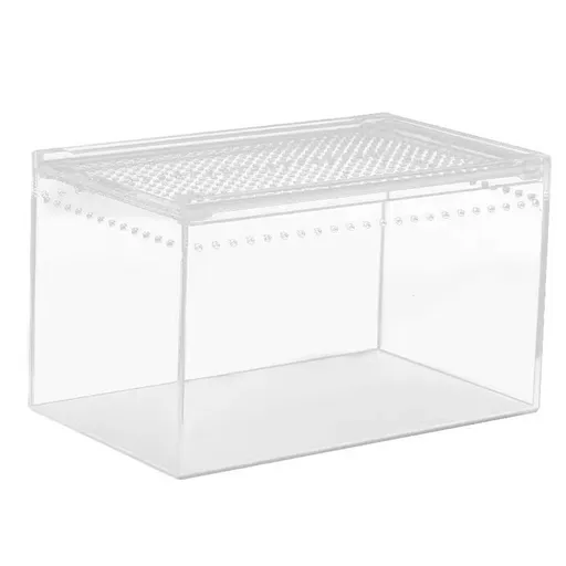 Reptile Terrarium Enclosure Acrylic Tarantula Breeding Box Magnetic Hermit Crab Habitat Tank Transparent Jumping Spider Cage for Insect Snail Amphibians Sling Isopods（20*15*10cm）