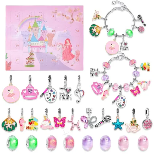 Christmas DIY Jewelry Craft Advent Calendar 20x17x1.1cm Multicolor