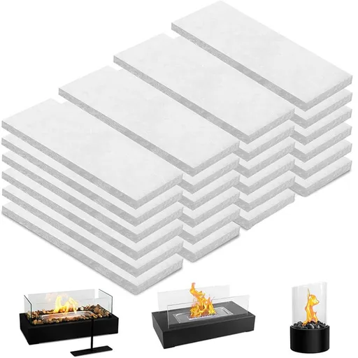 48 Piece Ceramic Wool Wick for Tabletop Fire Pit Bioethanol Sponge Fuel Core Small Size