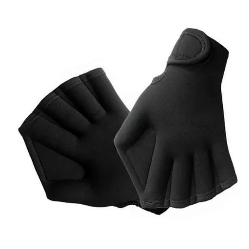 Swimming Training, Diving Equipment, Anti- Semi-fingered Gloves For Women And Boy Swimming Training Black - L
