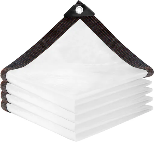 Tarpaulin - Transparent tarpaulin - Transparent tarpaulin with rings - Waterproof transparent tarpaulin - PE tarpaulin - for garden furniture - Planter - Animal shelter - Roof - Rope included - 2 x 3 m