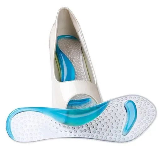 High Heel Insoles Inserts,3/4 Gel Cushion Pads Relief Pain High Arch Support Shoe Insole Flat Soles for Women High Heel (Blue)