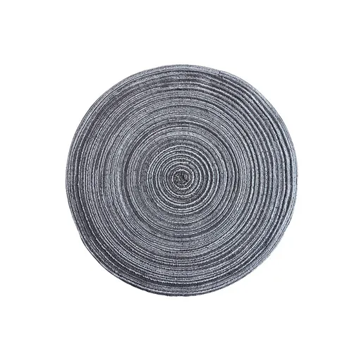 Round Woven Placemats -Colorful Braided Table Mats for Dining & Home Decor 18cm 10pcs grey