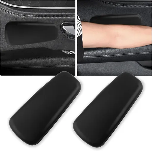 2PCS Elbow Pad Arm Rest for Car,Soft Leather Arm Rest Pillow with One-Piece Molding for Comfortable Support,Universal Car Accessories Car Knee Cushion Car Door Armrest Pads (Black)