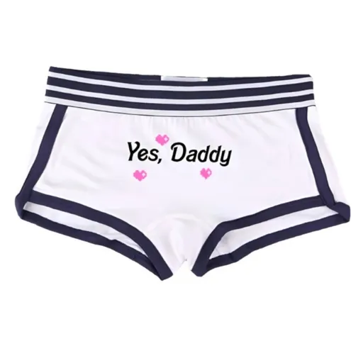 House Of Dasein Yes Daddy Cotton Underwear Boyshorts For Women Comfortable Shorts - White - M