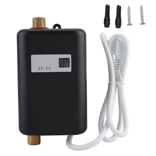 220V 3800W Mini Electric Tankless Instant Hot Water Heater Bathroom Kitchen Washing Black