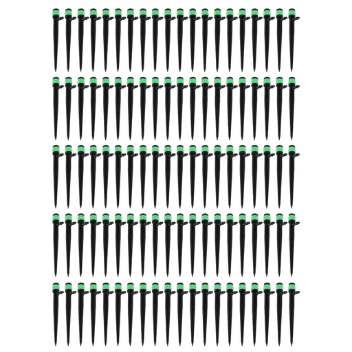 100pcs Drip Emitters 360 Degree Adjustable Water Flow Drippers Sprayer for Patio Lawn Bed Watering System 13cm / 5.1in Green