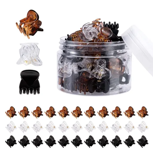 36 Piece Mini Hair Clips Strong Grip 3 Colors, 0.5 Inch