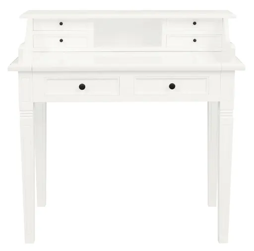 Winston 6 Drawer Solid Timber Writing Desk (White)