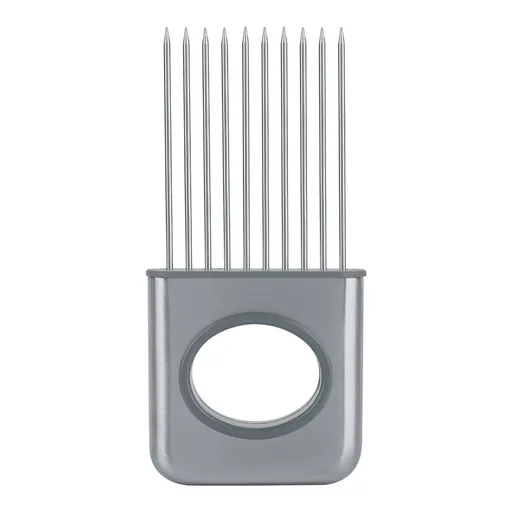 Stainless Steel Onion Holder Fruits Veg Meat Cutter Slicer Peeler Chopper with 10 Prongs