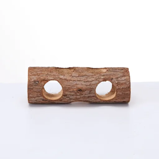 Natural Wood Tunnel Hamster Tunnel for Hamster Reptile Small Animals Cage Hollow Tree Trunk Hideout Toy (20cm long aperture 3.8CM)