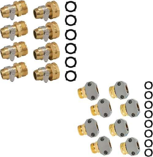 Garden Hose Repair Connector with Clamps + Hose Repair Kit