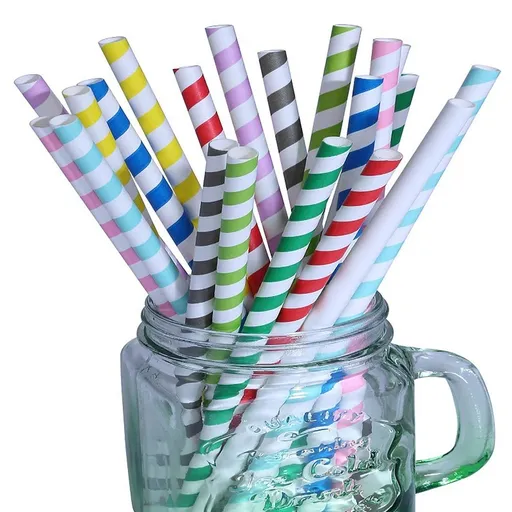 100 Pack Paper Drinking Straws Bulk Individually Wrapped Disposable Eco Friendly Bendable Flexible - Smooth Sipping for Juice Smoothies Milkshakes Cocktails Parties Events Home Kitchen Office