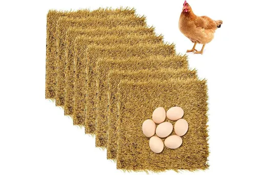 6Pcs Chicken Nesting Pads Artificial Grass Rug Carpet Washable Chicken Coop Bedding