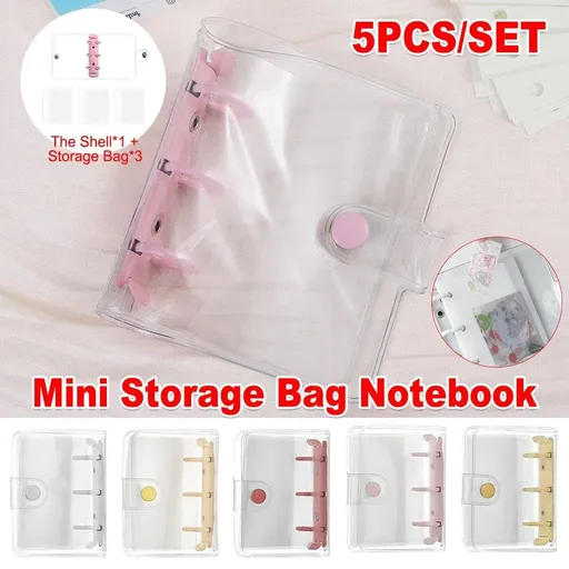 5pcs Flipbook Mini Transparent Case Handbook Notebook Protective Storage Case