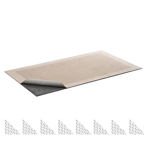 Rug Pad 0.91 x 1.52 m, Non-slip Carpet Area Pad, Rug Mat Padding with Dual Surface Felt Cushion & Rubber Gripper, Hardwood Floor Protection for All Floors, Finishes, Keeps Carpets in Place