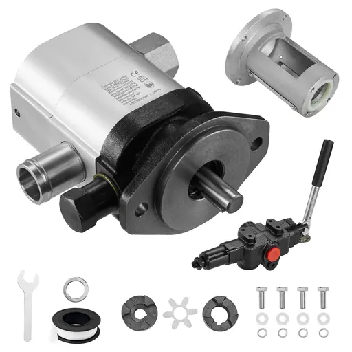 Hydraulic Wood Log Splitter Pump Kit, 22GPM, 2 Stage 4000PSI Aluminum Hydraulic Gear Pump, with Valve Coupling Installation Base 3/4'' NPT Outlet 3600 RPM, for Small Engine Mounting Log Splitter