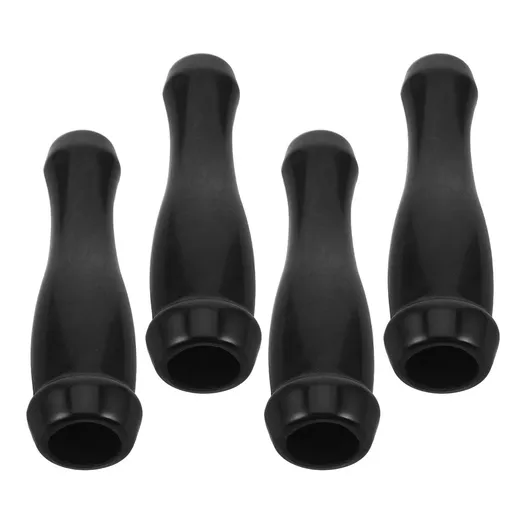 Fireplace Door Handle Replacement Set, Black Plastic, 4 Pieces, Easy Installation for Fireplace Doors