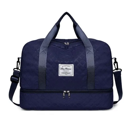 Luxury Duffle Bag Oversized Duffle Travel Bag Gym Bag Multiple Compartments Wet - Navy - Size 01