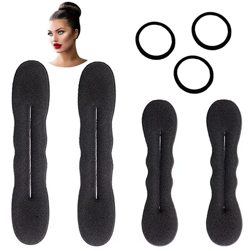 Magic Hair Bun Maker Set of 2 (With 2 Sizes) - Hair Donut Bun Maker Women's Hair Ring Bun Former Shaper