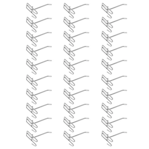 30pcs Supermarket Hook Iron Grid Shelf Hook Jewelry Display Shelf Hook 3.5mm Thickness10cm / 3.9in Long