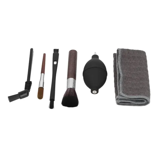 6pcs Coffee Machine Brush Set Wooden Nylon Brushes Towel Coffee Maker Cleaning Brush Kit for Coffee Grinder
