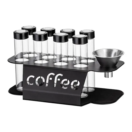 8 Piece Coffee Bean Storage Tube Set with One Way Valve