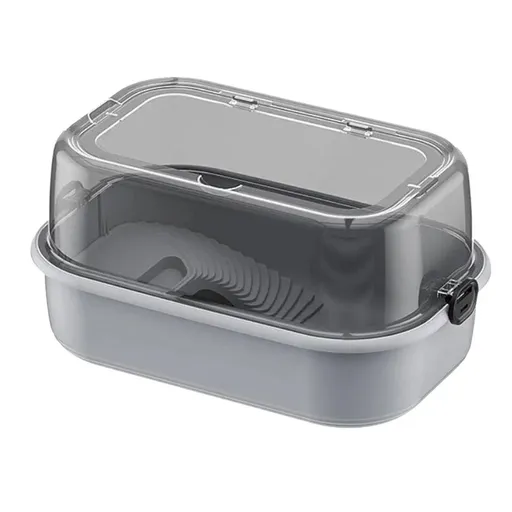Turtle Tank Home Reptile Habitat Turtle Feeding Box Aquarium Portable Container - Grey