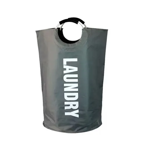 Foldable Laundry Basket 95L Laundry Hamper Laundry Basket With Frame Soft - Gray - Size 95L
