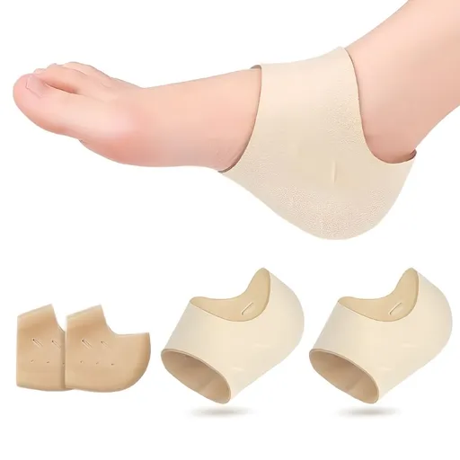 Plantar Fasciitis Foot Pain Relief 1 Pair - Strong and Breathable Heel Protectors, Brushed Heel Pads Cushion Great for Heel Pain, Heal Dry Cracked Heels, for Men Women