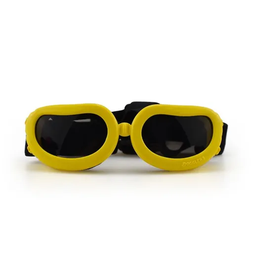 Outdoor Dog Sunglasses Anti-UV Eye Protection Goggles Waterproof Windproof Anti-Fog for Small Pet Puppy Cat (Yellow)