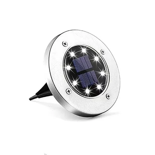 Solar Ground Lights,8 LED Solar Powered Disk Lights Outdoor Waterproof Garden Landscape Lighting for Yard Deck Lawn Patio Pathway