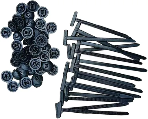 100PCS Nylon Universal Cable Tie Buckle – Heavy Duty Self-Locking Zip Ties Holder with Pin & Button Design, Plastic Cable Ties Tool Fasteners Car Body, UV Resistant Zipties