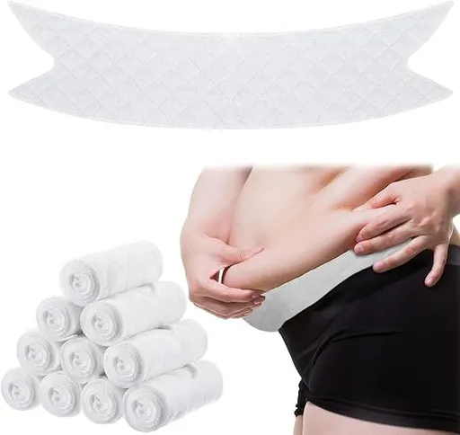 10 Piece Cotton Blend Belly Sweat Liners White