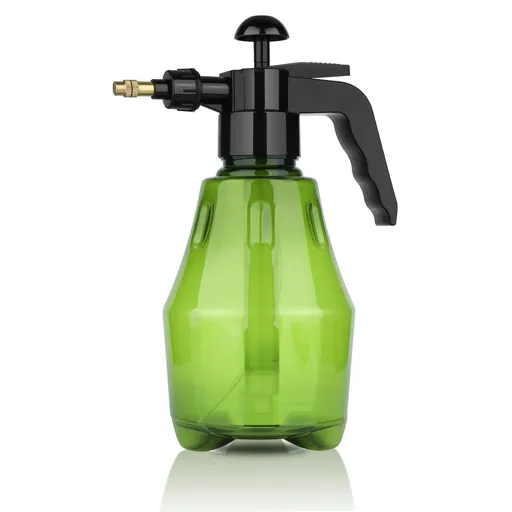 Fine Mist Spray Bottle Plastic Green 1.5L, Hand Held Pressure Plant Mister with Top Pump, Empty Water Sprayer Watering Can with
